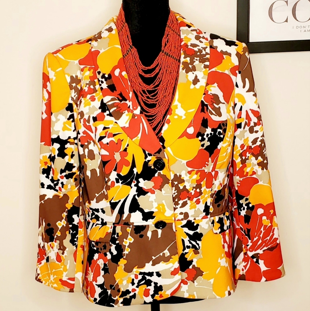 Kasper Multi-Color Blazer, Size 14